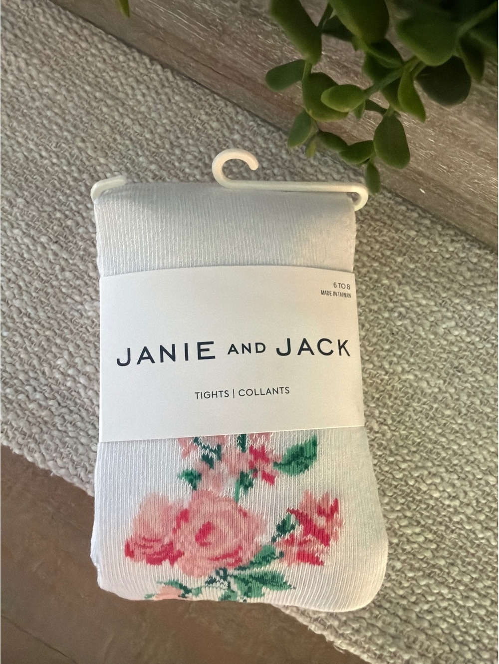 Janie and Jack White Floral Baby Tights Size 2T-3